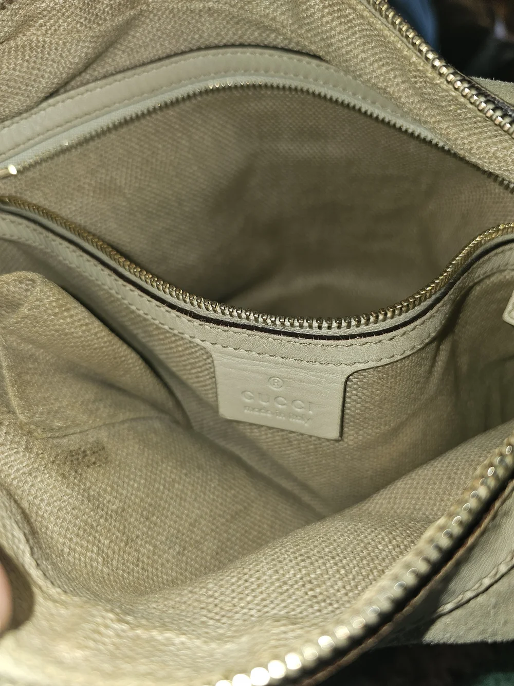 Gucci GREEN/Beige Suede GG Monogram Hobo Bag Limited Edition